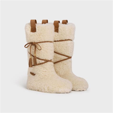 celine fur boots|celine lace up boots.